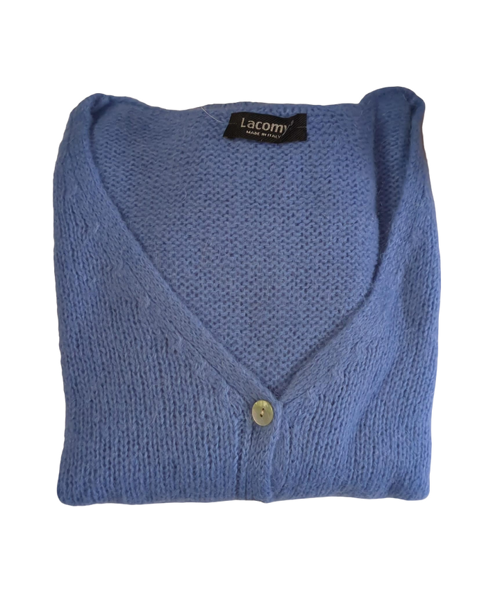 Mohair V Neck Knitted Cardigan-Jackets & Coats-LNH Edit