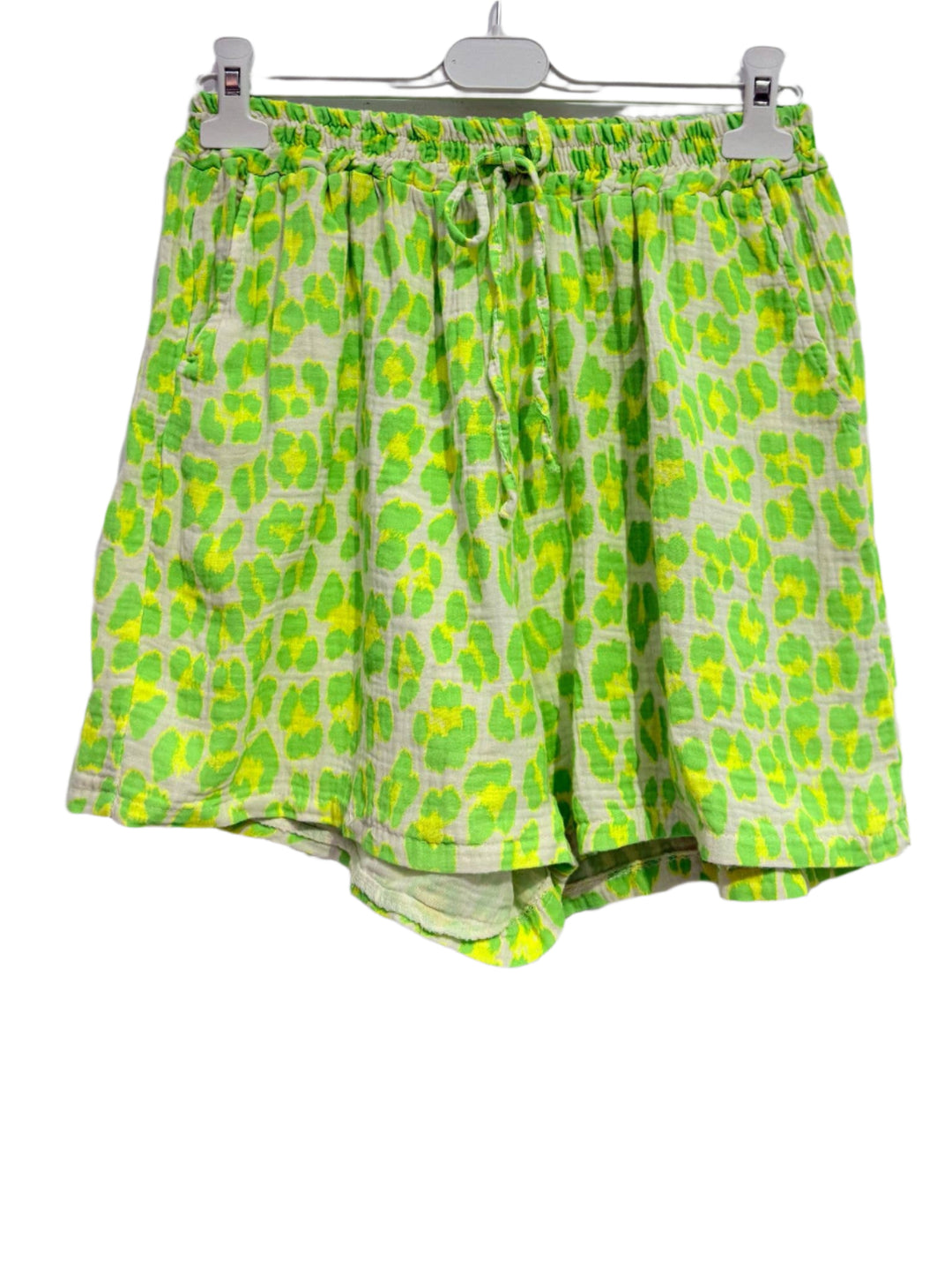 Neon Green Cotton Shorts