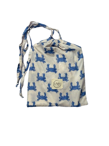 Blue Crab Cotton Sleep Accessories Gift Set