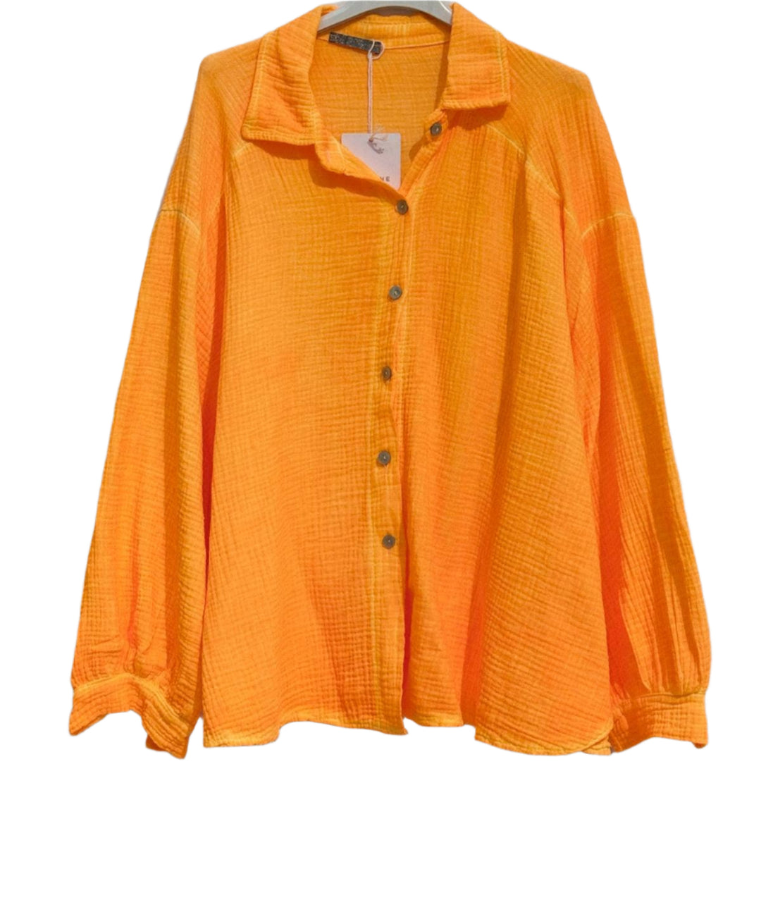 Neon Orange Cotton Shirt