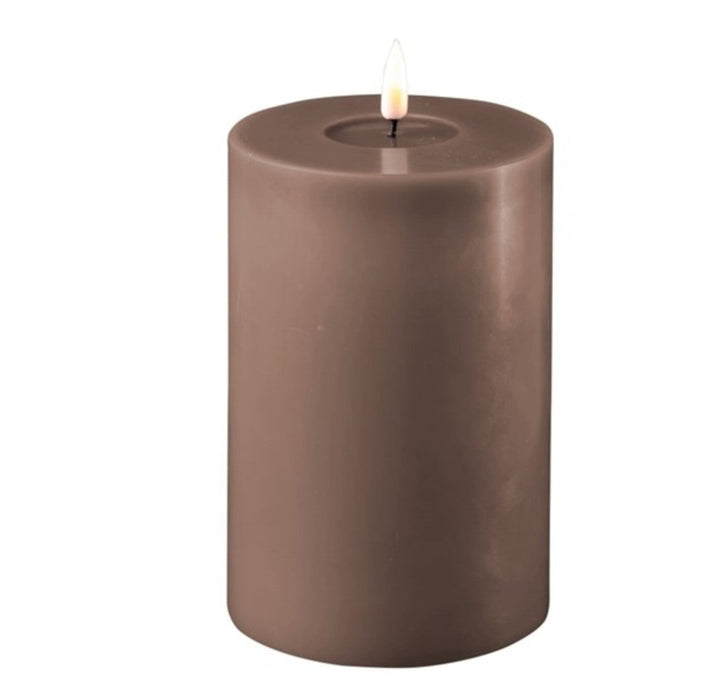 Mocha  LED Candle, 10  x 20 cm, Sold Individually-LED Candles-LNH Edit