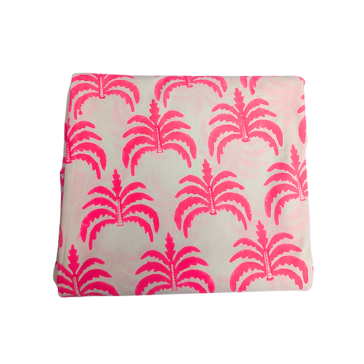 Modern Palm Pink Round Tablecloth-Tablecloths-LNH Edit