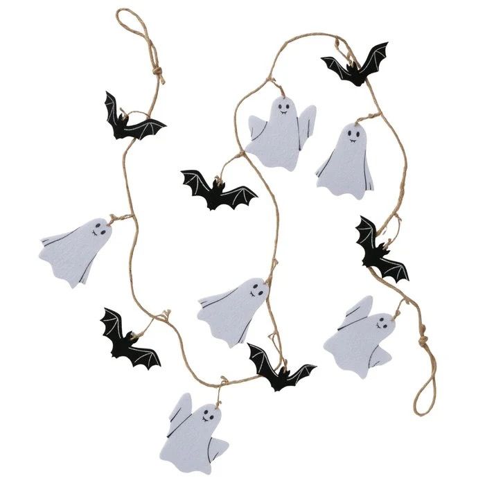 Ghost & Bat Halloween Felt Garland--LNH Edit