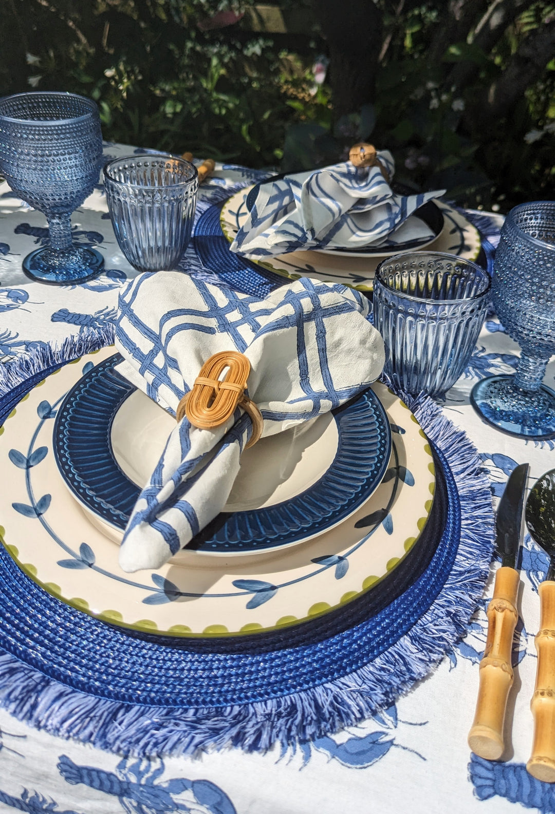 Alice Dark Blue Soup Plate, Set of 6-Dinner Plates-LNH Edit