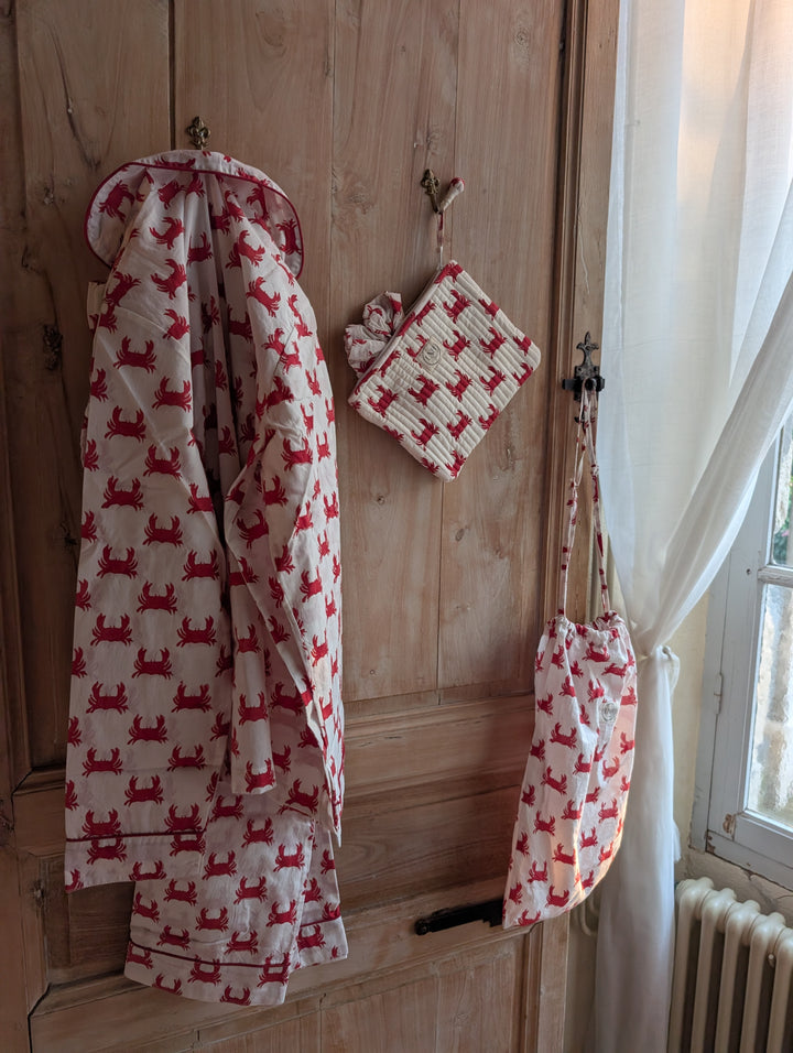 Red Crab Cotton Sleep Accessories Gift Set