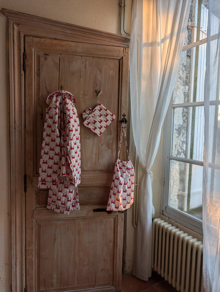 Red Crab Cotton Sleep Accessories Gift Set