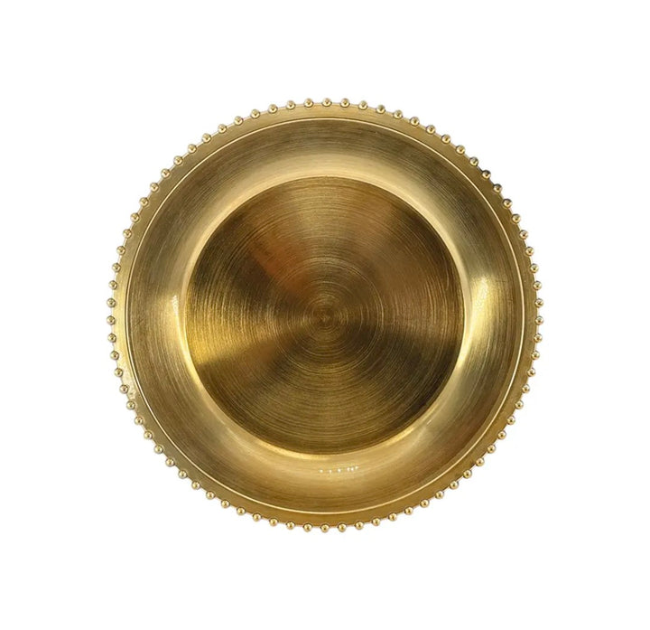 Golden beaded Charger, sold Individually