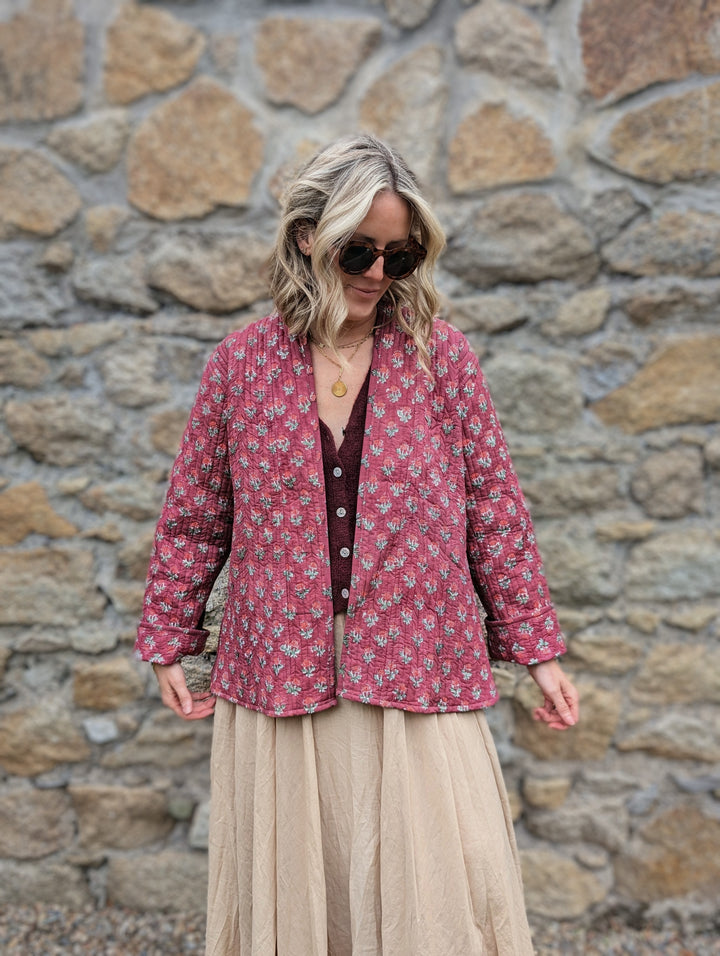 Lory Pink Quilted Jacket