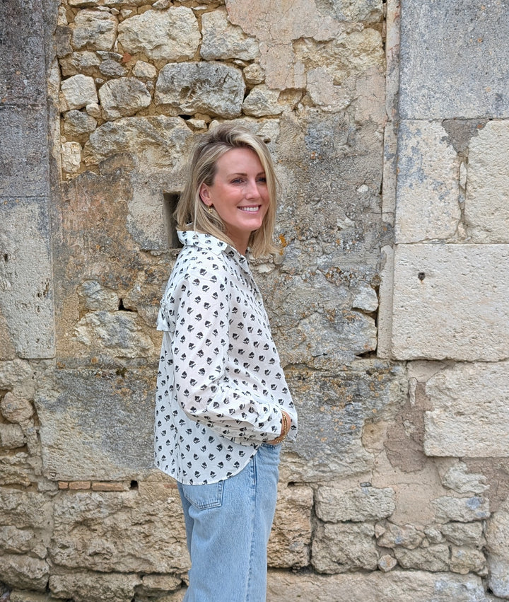 Darana Black ruffle shirt--LNH Edit