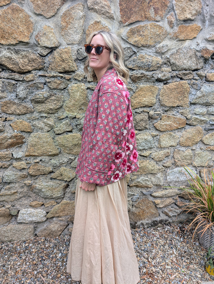 Lory Pink Quilted Jacket