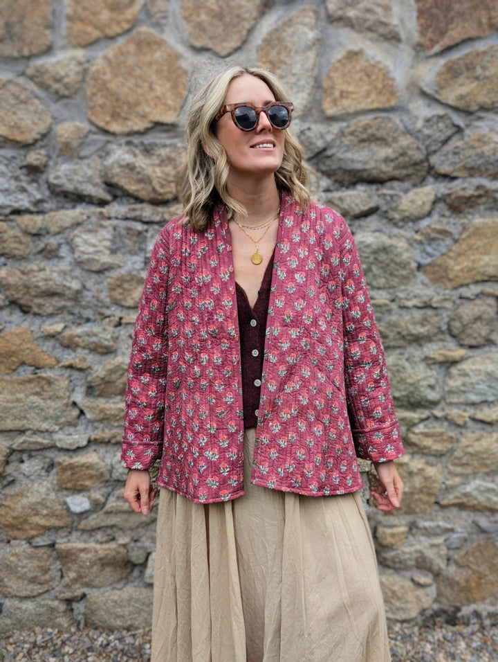 Lory Pink Quilted Jacket