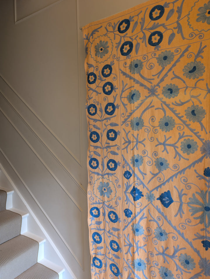 Suzani 014, Apricot Blues-throw-LNH Edit