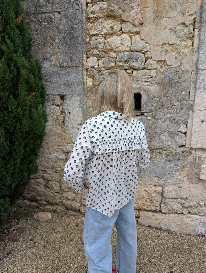 Darana Black ruffle shirt--LNH Edit