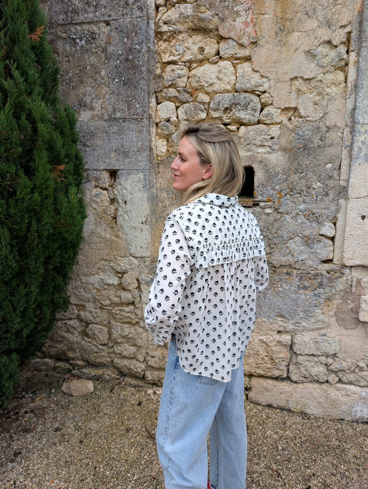 Darana Black ruffle shirt--LNH Edit