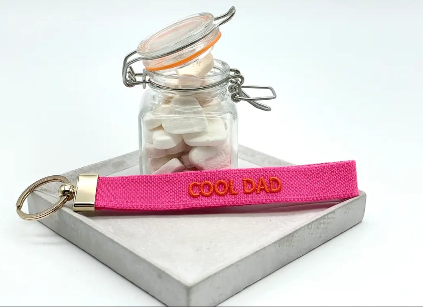 Pink Cool Dad Woven Keyring-Keyrings-LNH Edit