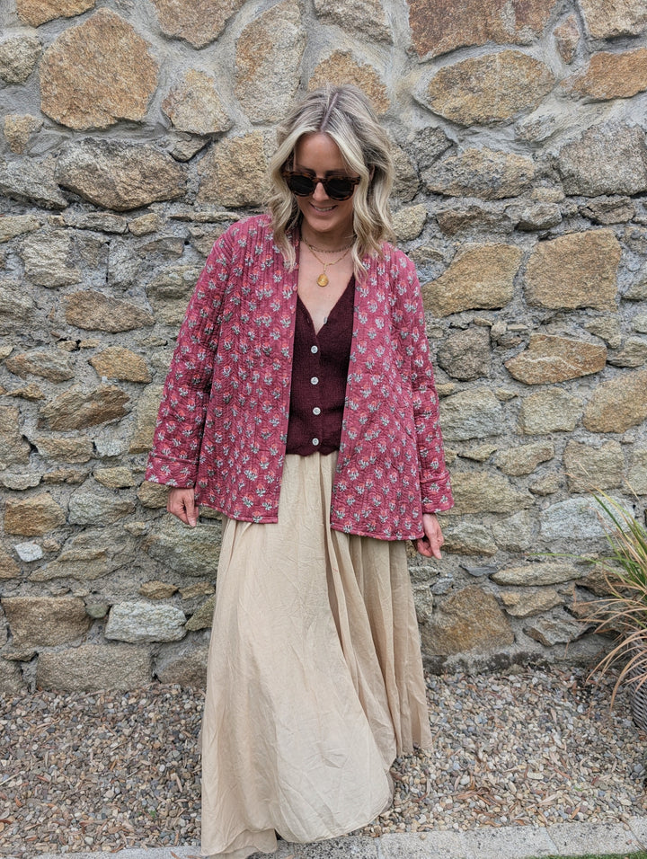 Lory Pink Quilted Jacket