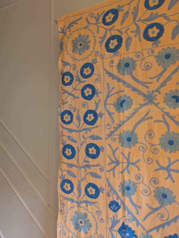 Suzani 014, Apricot Blues-throw-LNH Edit