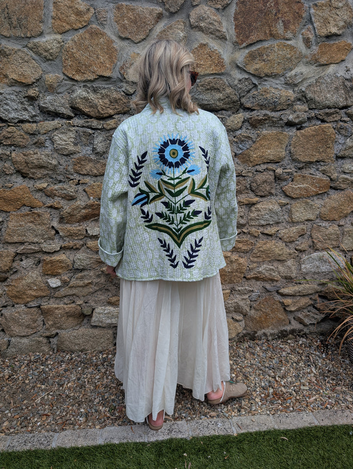 Lory Green Quilted Jacket-Jackets & Coats-LNH Edit