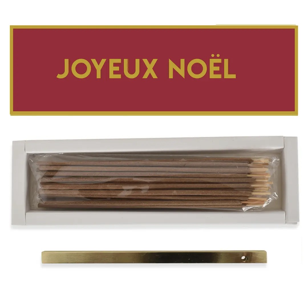Glam Joyful Christmas incense sticks with holder
