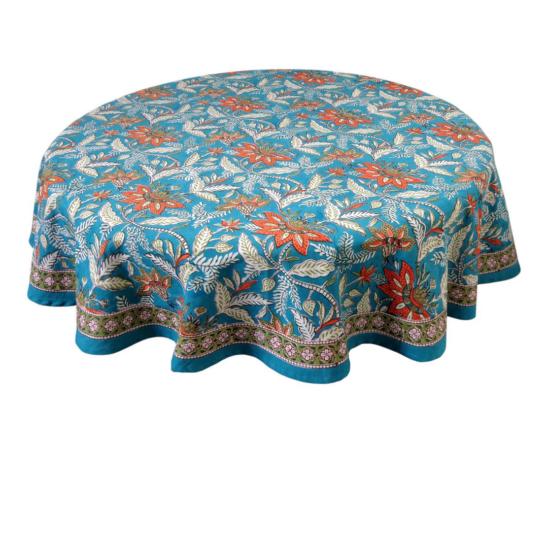 Alison Sea Green Round Tablecloth