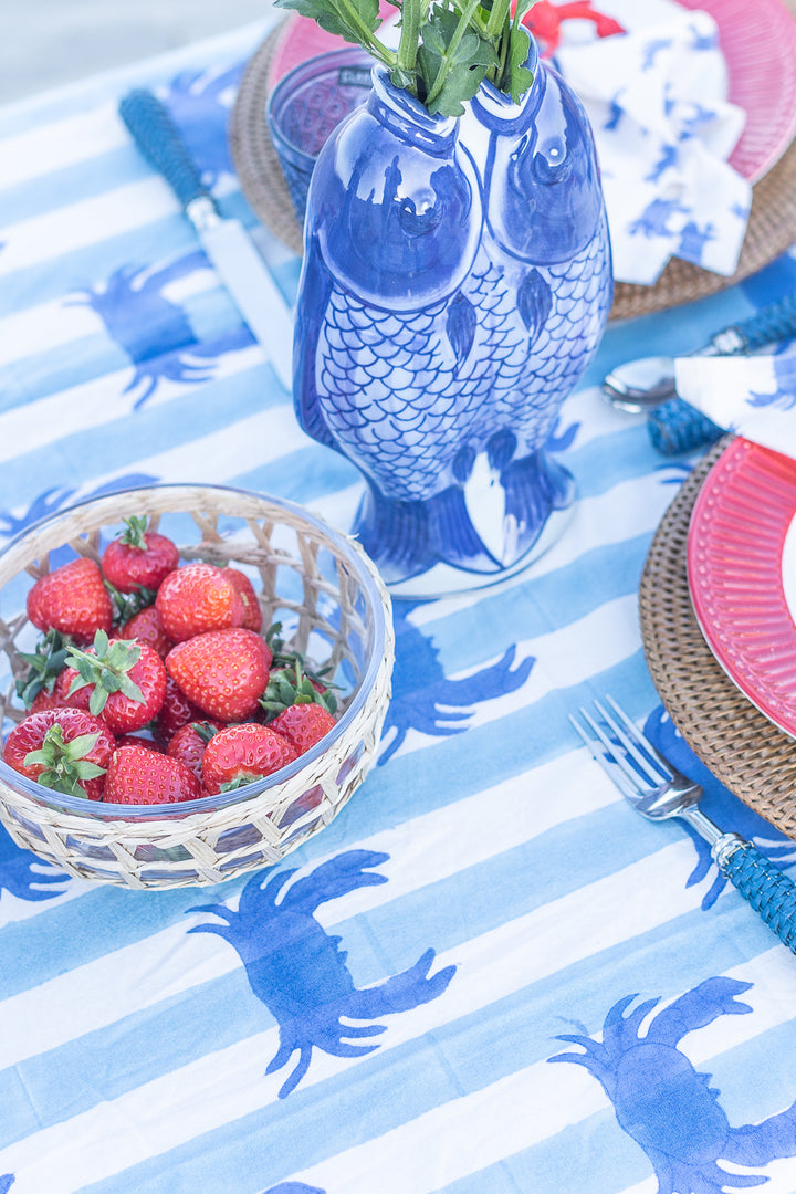 Blue crab Rectangle Tablecloth-Tablecloths-LNH Edit