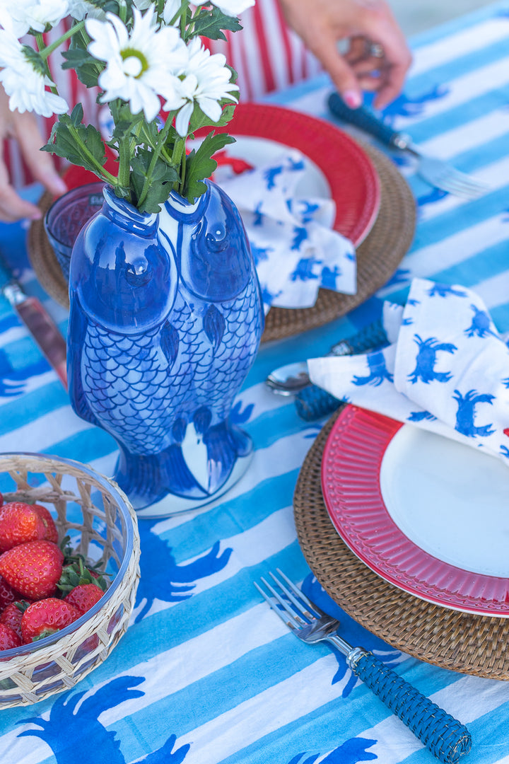 Blue crab Rectangle Tablecloth-Tablecloths-LNH Edit