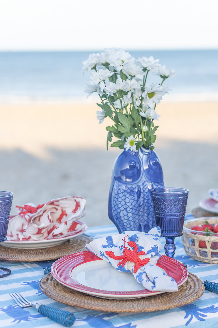 Porclain Blue Fish Vase-Vases-LNH Edit