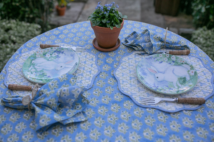 Elizabeth Blue Placemats, Sets of 2-Placemats-LNH Edit