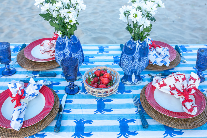 Blue crab Rectangle Tablecloth-Tablecloths-LNH Edit