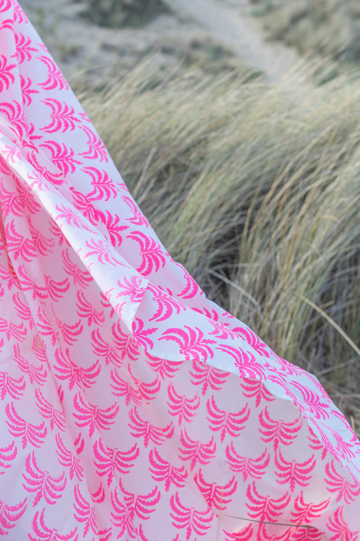 Modern Palm Pink Round Tablecloth-Tablecloths-LNH Edit