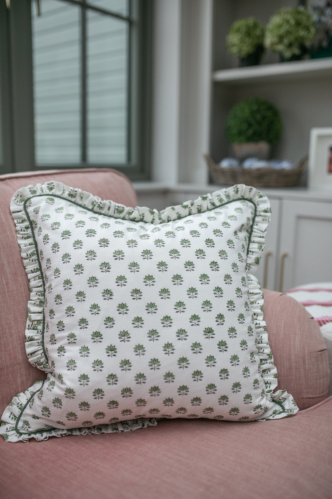 Clover Green Frill Cushion Cover-Cushion Covers-LNH Edit