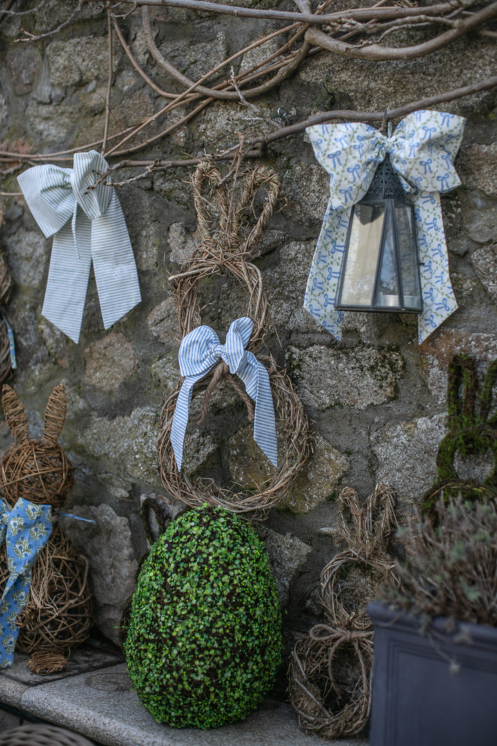 Elizabeth Blue Handmade Bow, 2 sizes--LNH Edit