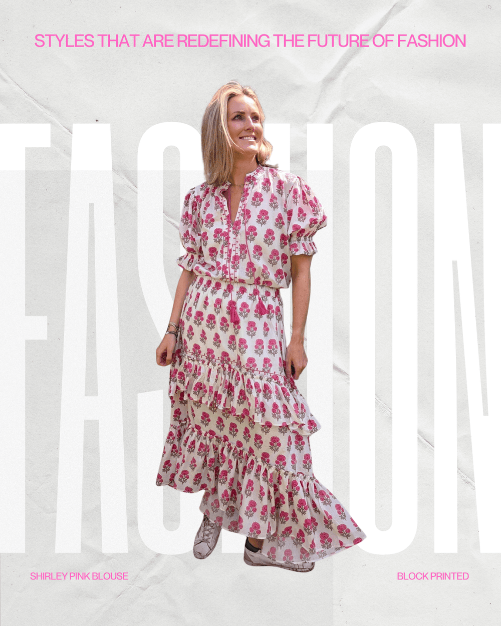 Shirley Pink Cotton Top – Handcrafted in Jaipur-Dresses-LNH Edit