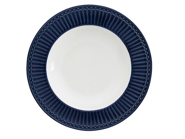 Alice Dark Blue Soup Plate, Set of 6-Dinner Plates-LNH Edit