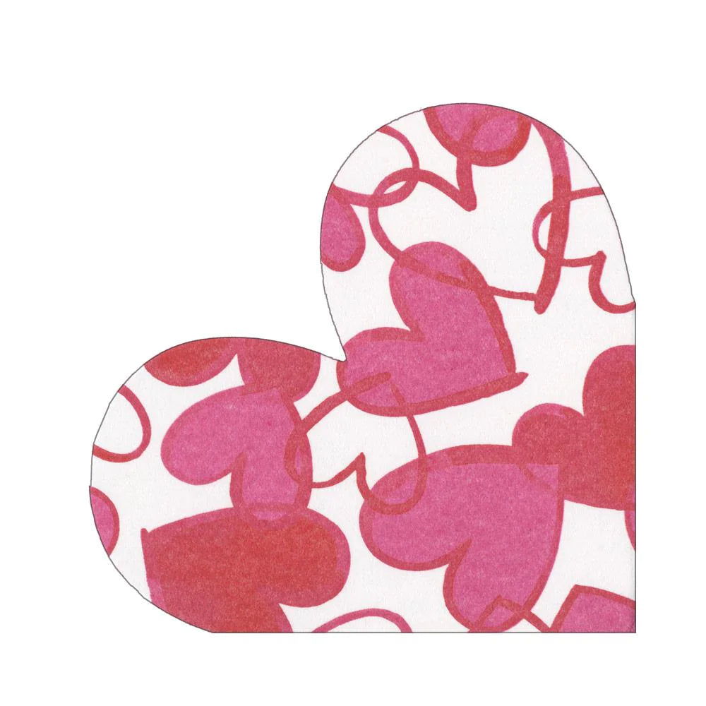 Painted Hearts Die-Cut  Paper Linen Party Napkins-Paper Napkins-LNH Edit