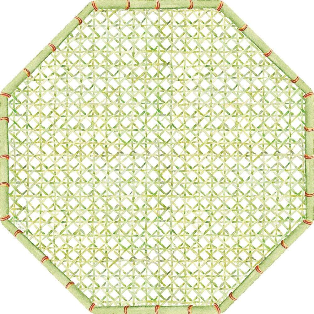 Green & White bamboo trellis Placemat, Sold individually-Placemats-LNH Edit