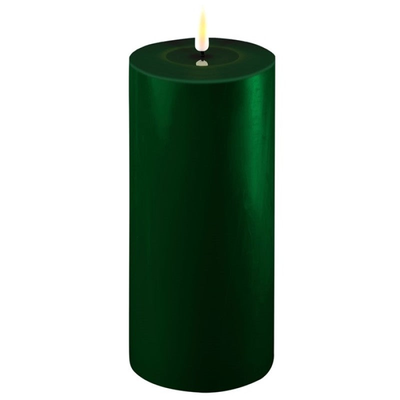 Dark Green LED Candle, 10  x 20 cm, Sold Individually-LED Candles-LNH Edit