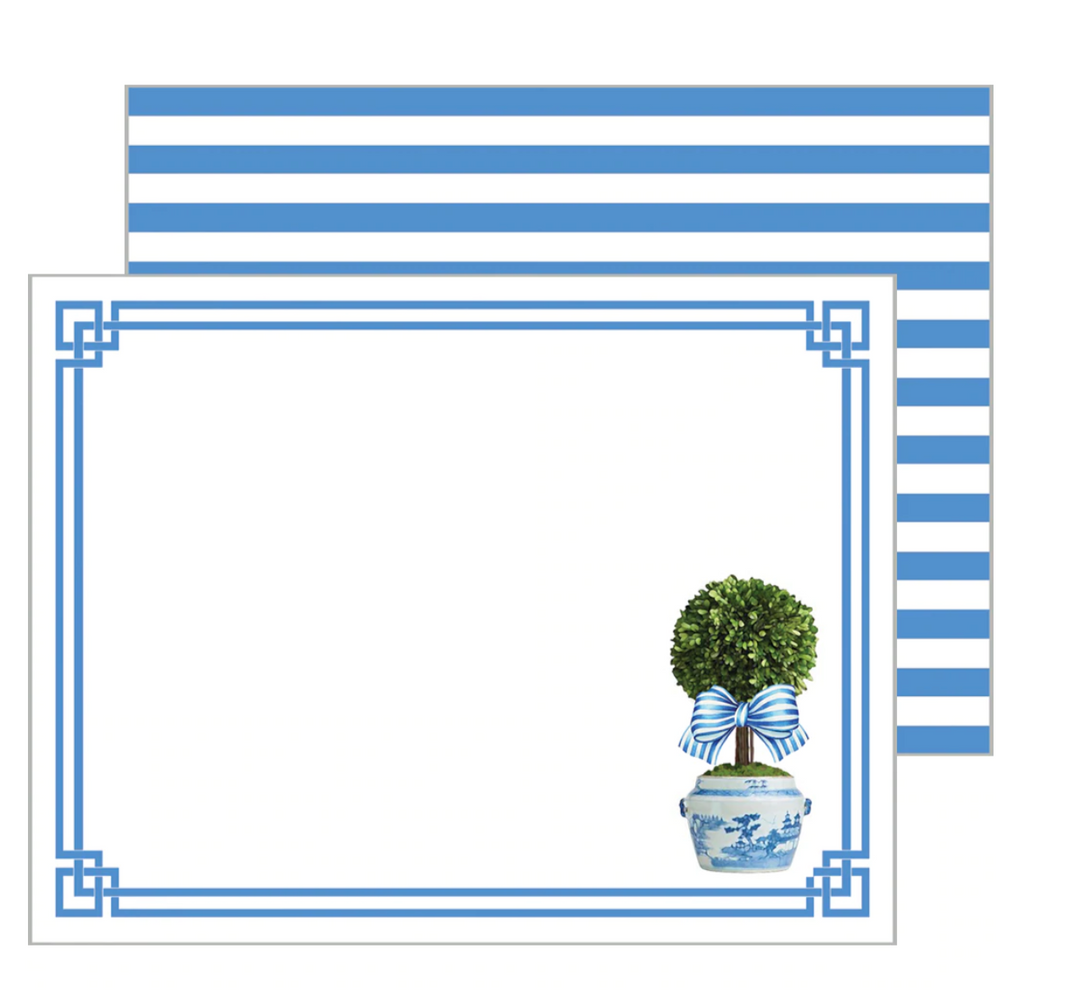 Striped Topiary Flat Notecard Set of 10-Notecards-LNH Edit