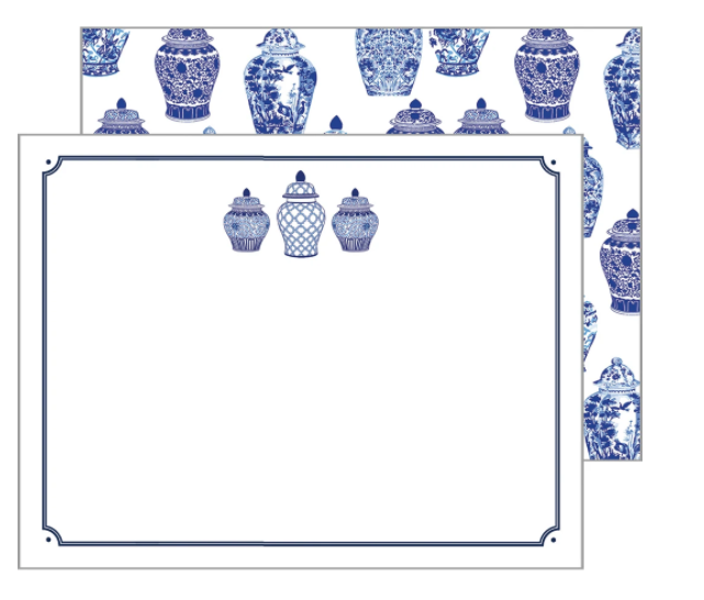 Ginger Jars Flat Notecard Set of 10-Notecards-LNH Edit