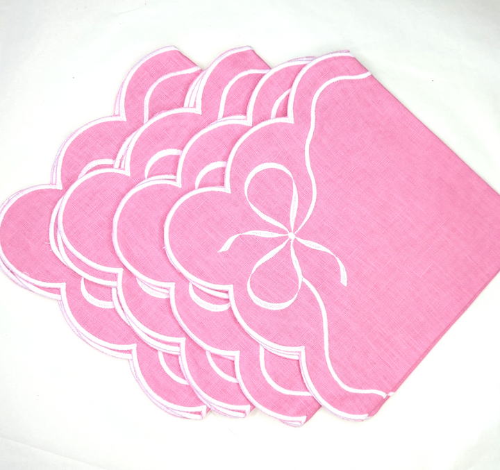 Elizabeth Pink Linen Napkins, Set of 4-Napkins-LNH Edit