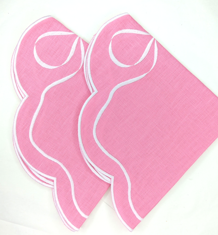 Elizabeth Pink Linen Placemat, Set of 2-Placemats-LNH Edit