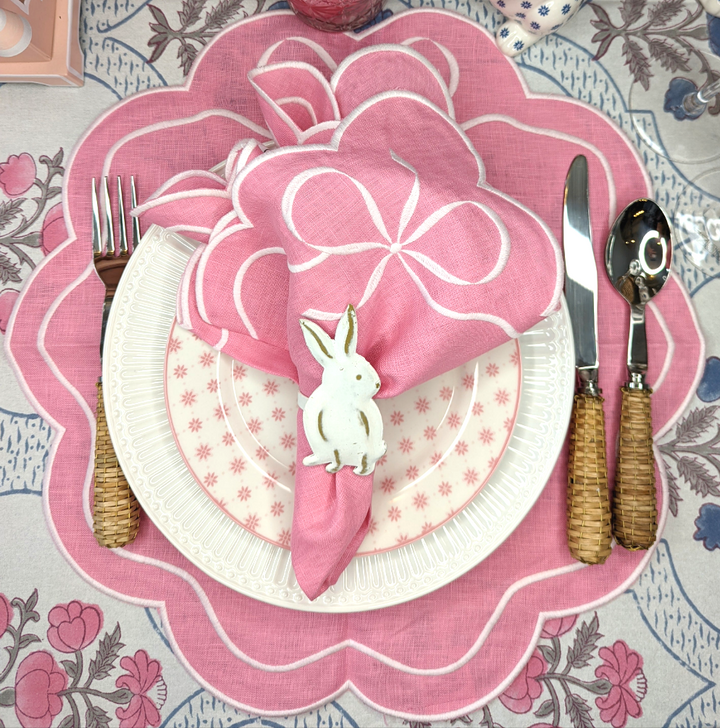 Elizabeth Pink Linen Placemat, Set of 2-Placemats-LNH Edit