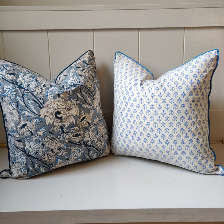 Theodore Blue Cushion Cover-Cushion Covers-LNH Edit
