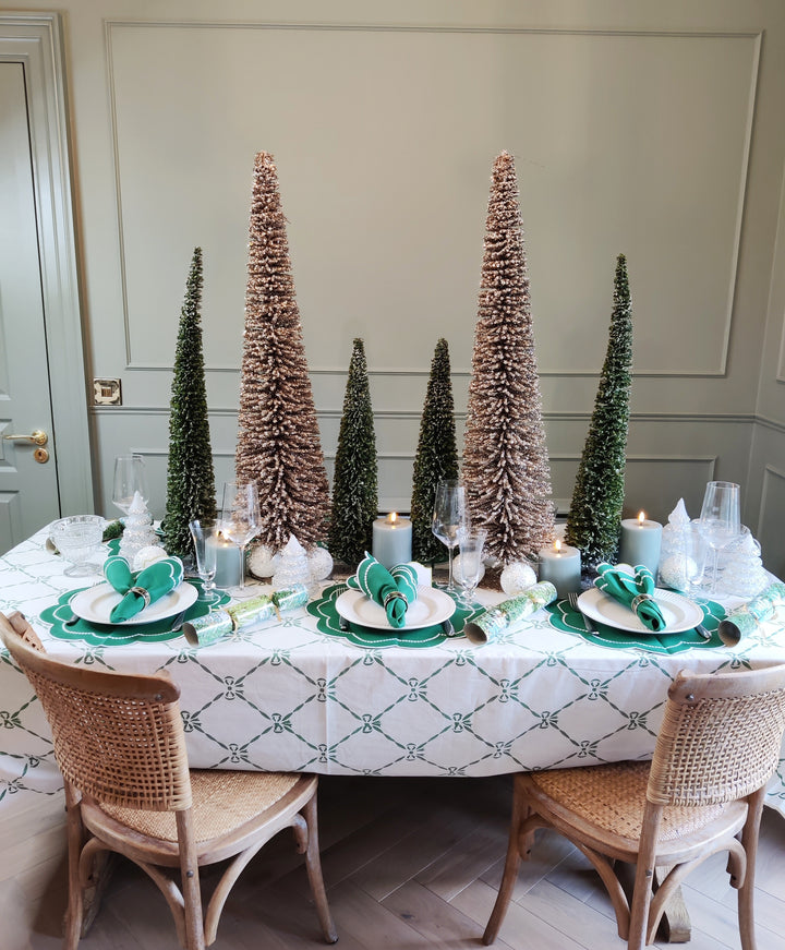 Rebecca Forest Green Linen Napkins, Set of 4-Napkins-LNH Edit