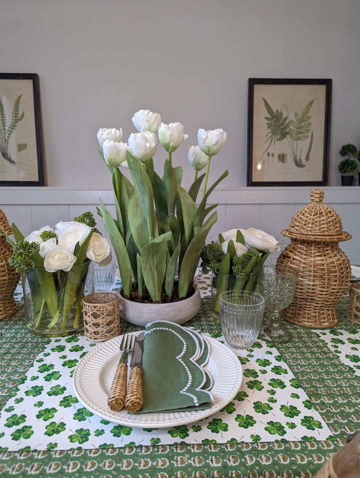 Tealight Holder Glass/Reed Natural Small-Candle Holders-LNH Edit