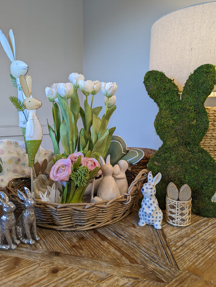 Tealight Holder Glass/Reed Natural Small-Candle Holders-LNH Edit