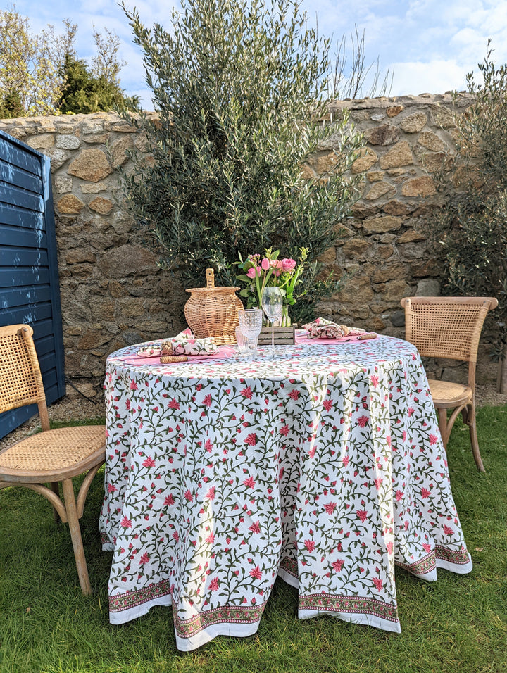 Elizabeth Pink Linen Placemat, Set of 2-Placemats-LNH Edit