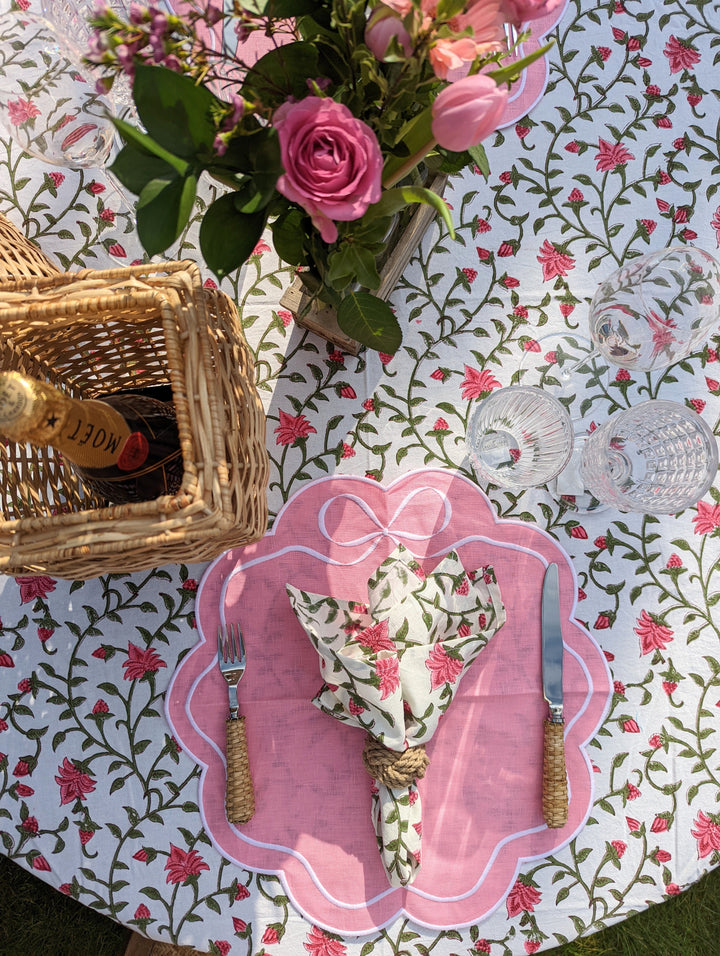 Elizabeth Pink Linen Placemat, Set of 2-Placemats-LNH Edit