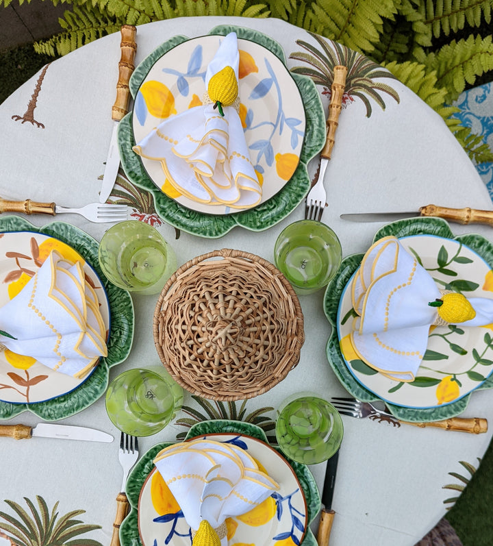 Lemon hand woven Napkin Rings, Sold individually-Napkin Rings-LNH Edit