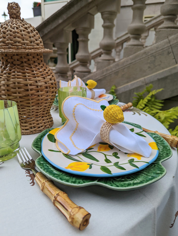 Lemon hand woven Napkin Rings, Sold individually-Napkin Rings-LNH Edit